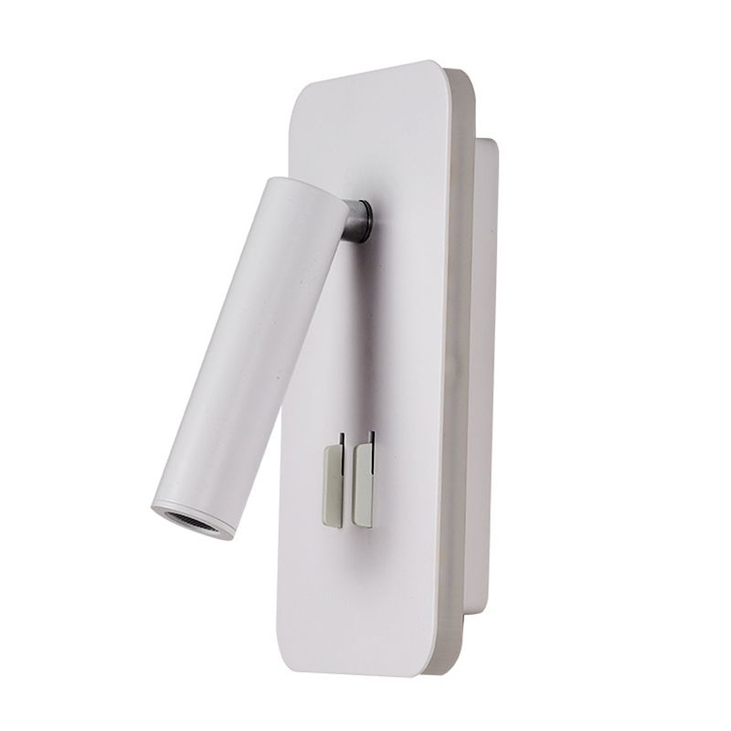 Luces de 2 luces rectangulares apliques de pared moderna luces de lectura montadas en la pared de metal