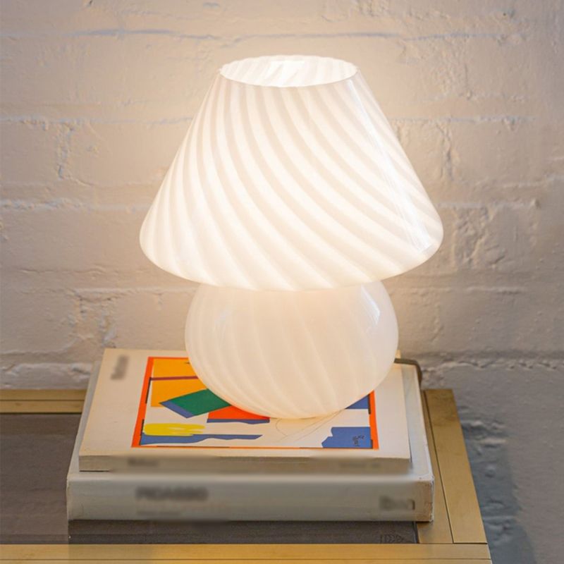 Unique Shape Glass Table Lamp Modern Style 1 Light Table Lamp Fixtures