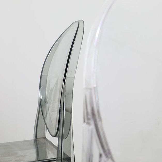 Indoor Plastic Dining Armless Chair King Louis Back Side Chair