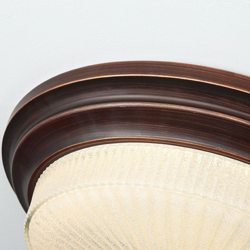 American Style Ceiling Light Circle Shape Ceiling Lamp with Glass Shade for Living Room