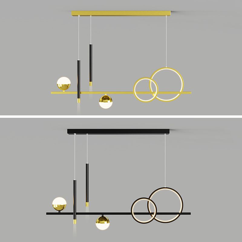 Lineair eilandhanger met 2-plekken LED Nieuw modern plafond hanglampje voor eetkamer