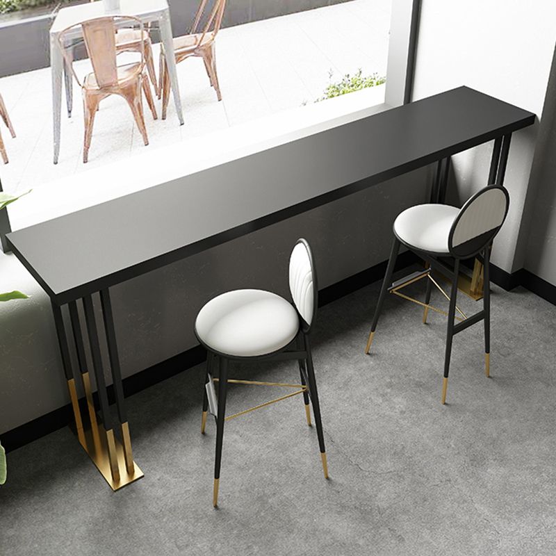 Glam Rectangle Bar Table Set 1/2/3/5 Pieces Solid Wood Pub Set for Indoor