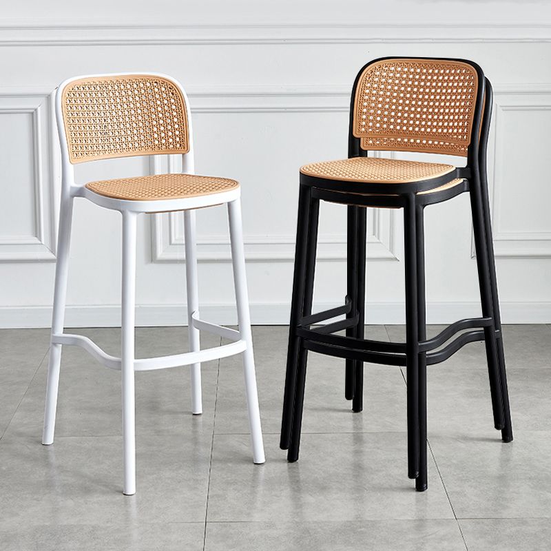 Stackable Bar Stool Plastic Backrest Counter Stool for Living Room