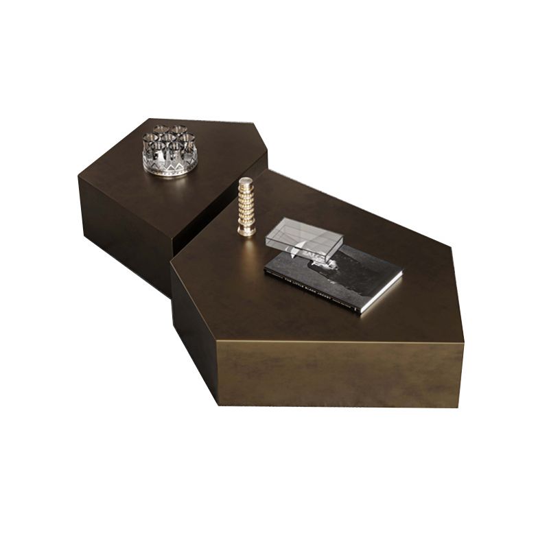 Abstract Shape Base Design Stainless Steel Hussey/bronze Free Shape Coffee Table