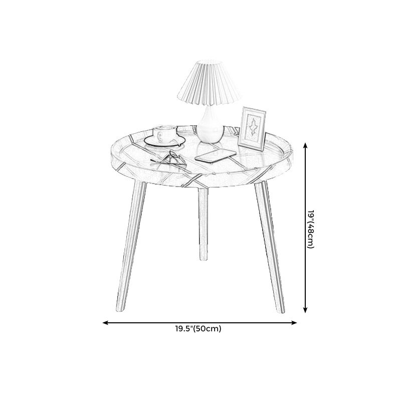 3 Legs Cocktail Table Artificial Wood Walnut/black/white Round Coffee Table