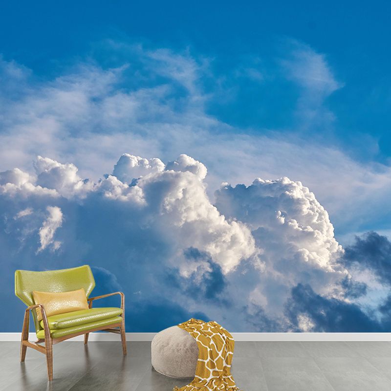 Contemporary Cloud Mural Environment Friendly Wall Covering for Sleeping Room