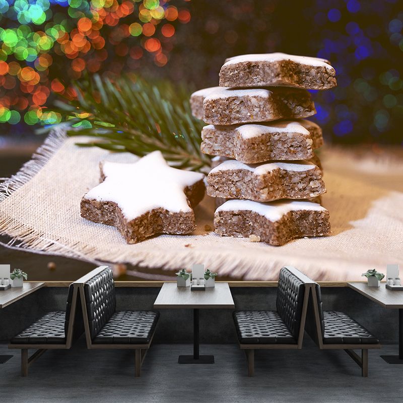 Tasty Dessert Mural Wallpaper Water-Resistant Wall Covering for Dessert Shop