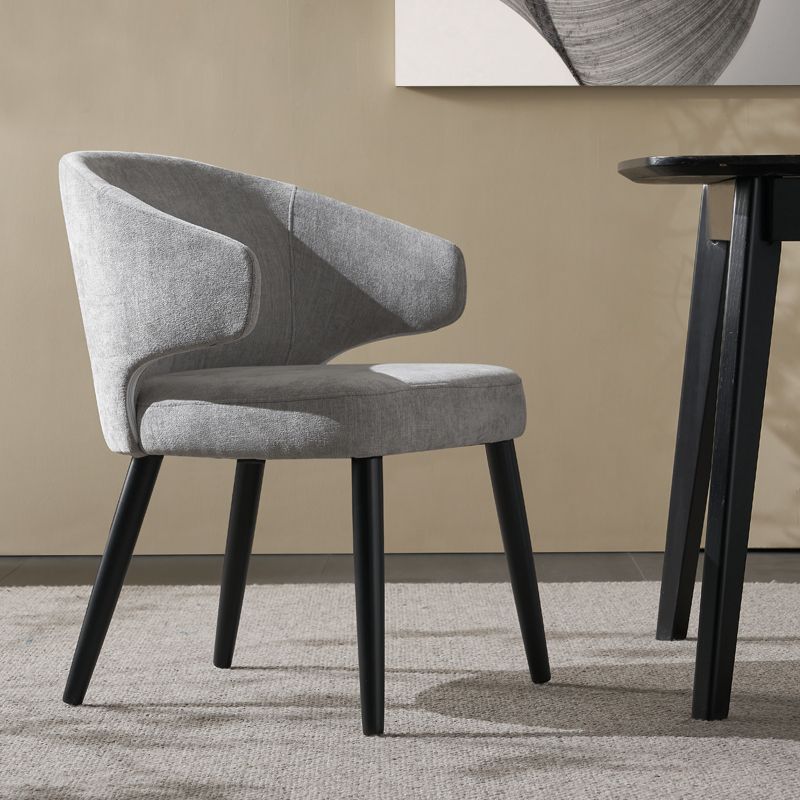 Fauteuils de salle à manger contemporains en bois, chaise d'appoint à oreilles pour usage domestique (Ensemble de 2)