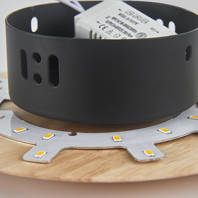 Round Sconce Lights Modern Wall Lamp Wood 1 Light sconce lamp in Brown