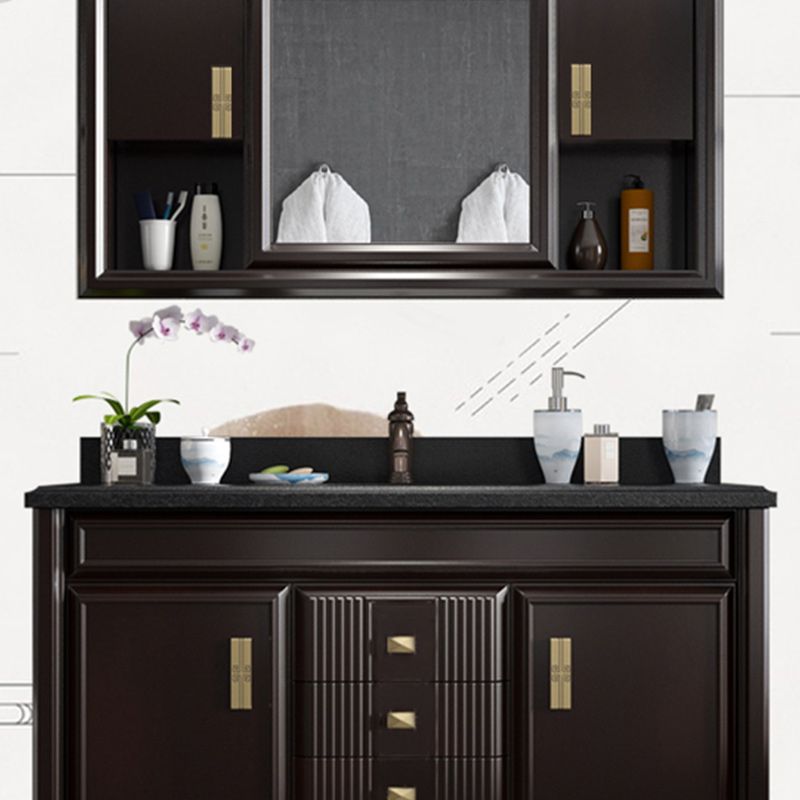 Traditional Wood Sink Vanity Solid Color Wall Mount Vanity Cabinet