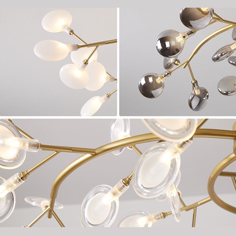 Lámparas de lámpara de rociado Luz de colgante de estilo minimalista moderno con sombra acrílica para sala de estar