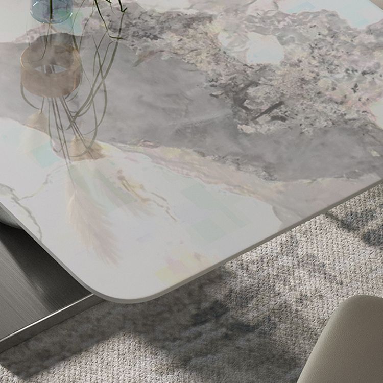 Nordic 1/4/5/7 Pieces Rectangle Dining Set Sintered Stone Top Table with Leather Chairs