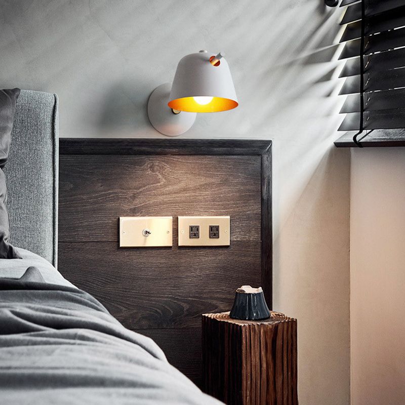 Modern Style Empire Shape Wall Light Metal 1 Light Sconces for Bedroom