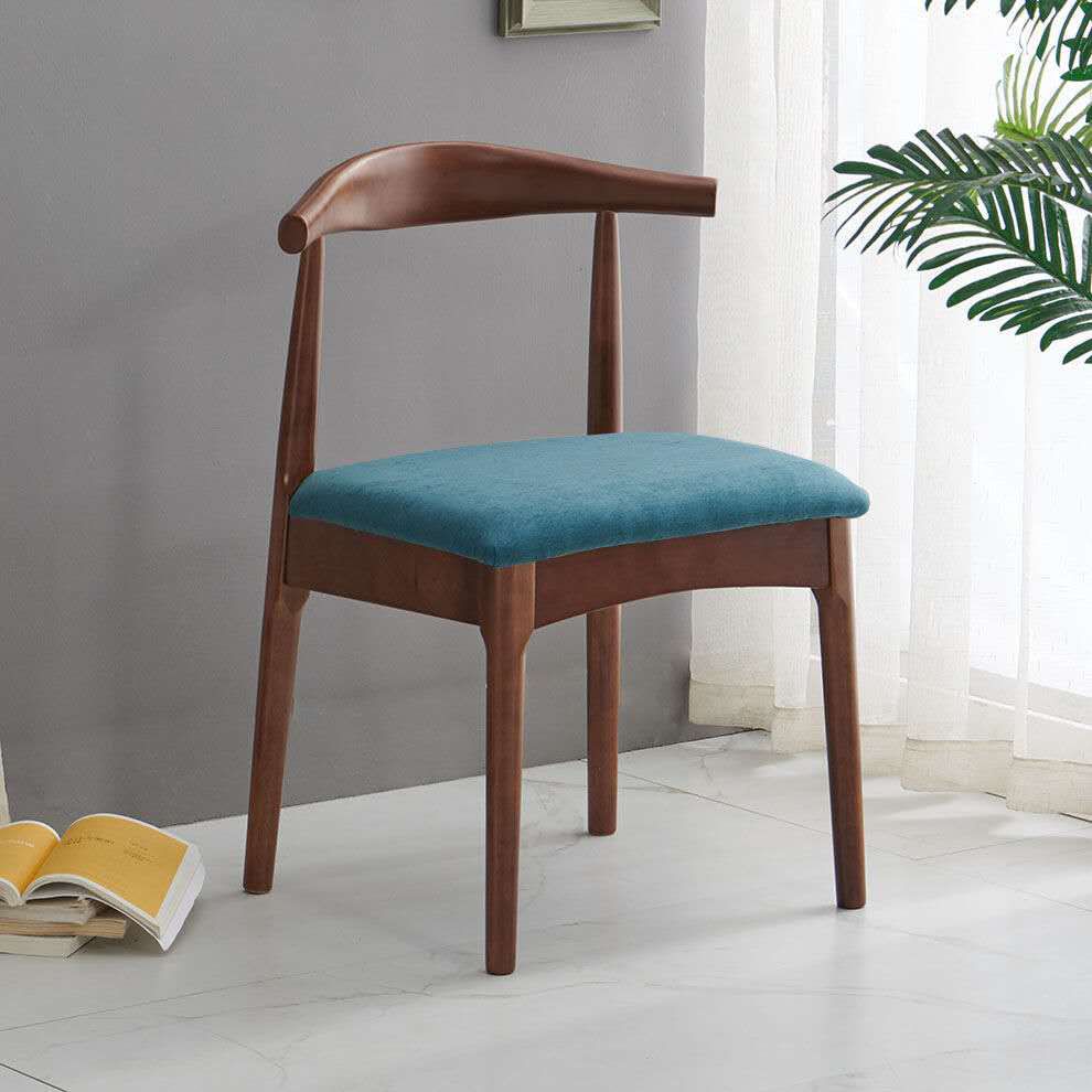 Scandinavian Dining Chair Open Back Side Chair with 4 Wood Legs for Home Use