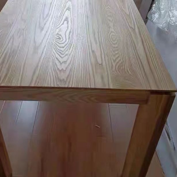 Rechteck brauner Ton Esstisch Massivholz Tisch minimalistisch mit 4 Beinen