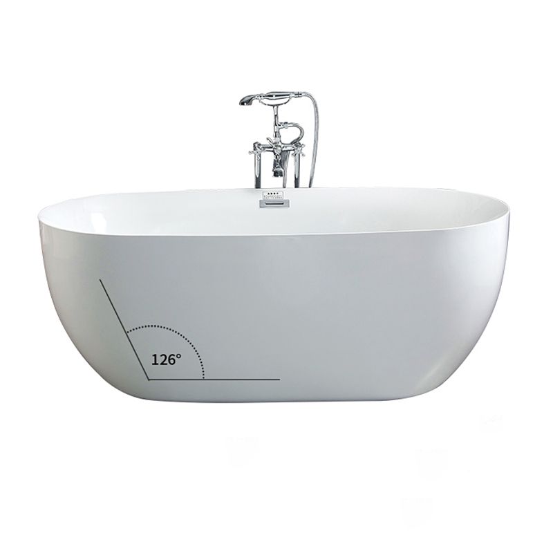 Bathroom Acrylic Oval Bathtub Soaking Tubs without Base in White