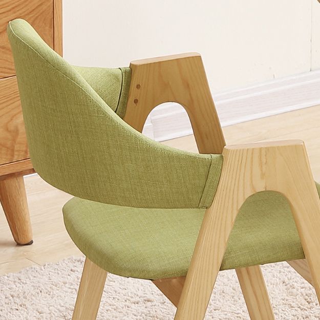 Sillas de comedor modernas Sillón tapizado con patas de madera (juego de 2)