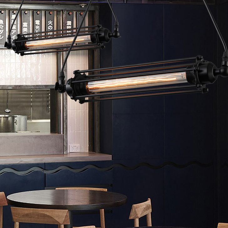 Luci a sospensione da cucina contemporanea illuminazione isola lineare luce appesa in nero