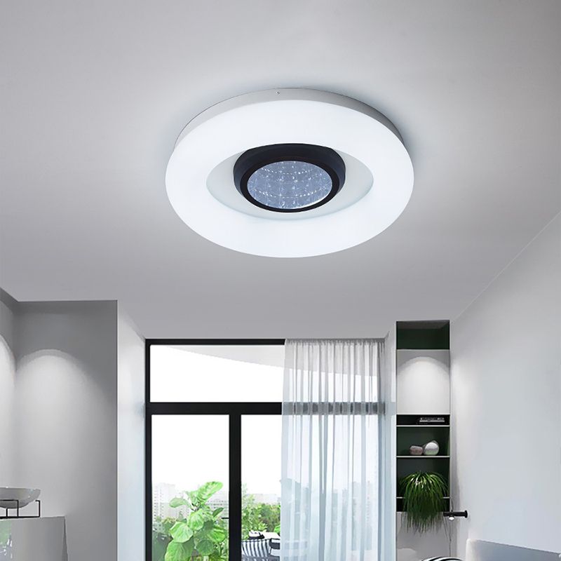 Circular Acrylic Flush Mount Ceiling Light Minimalist Silver/Grey/Black LED Flush Mounted Lighting for Hotel