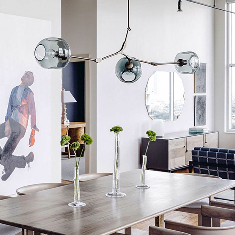 Modern Style 3/5 Light Chandelier Light Branching Style Glass Shade Ceiling Light