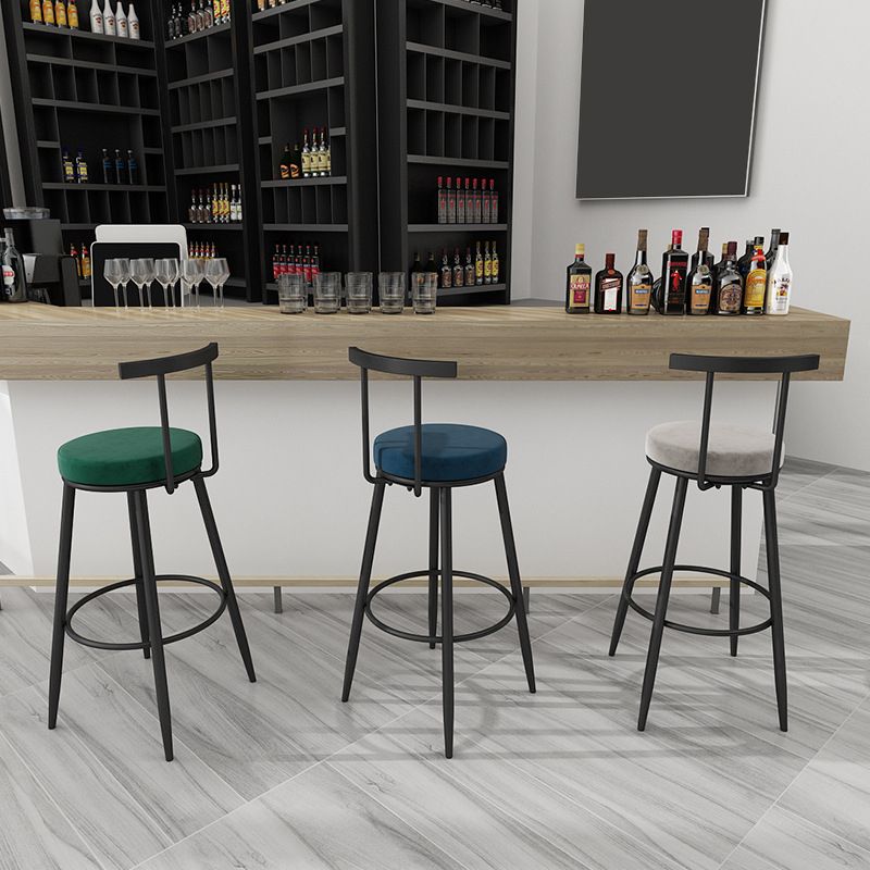 Nordic Style Bar-stool Round Counter Bar Stool with Metal Legs for Home Use