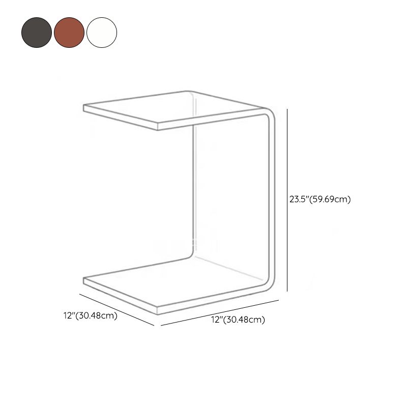 Modernistic Plastic Square Side End Table Modern Sled Sofa Side Accent Table
