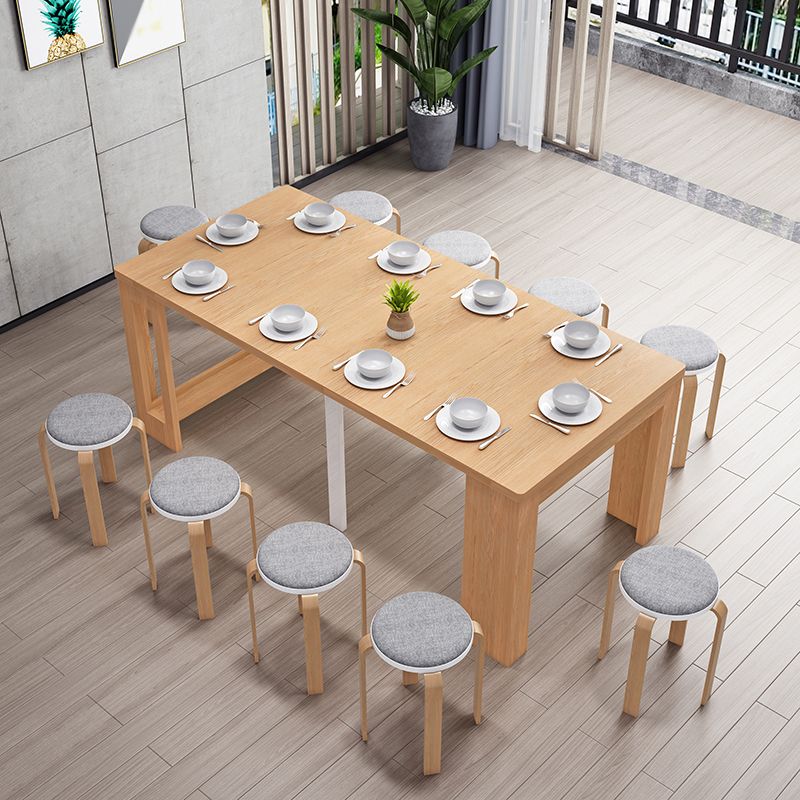 73 '' opvouwbare populier houten eettafel uitbreidbare rechthoektafel (alleen tafel)