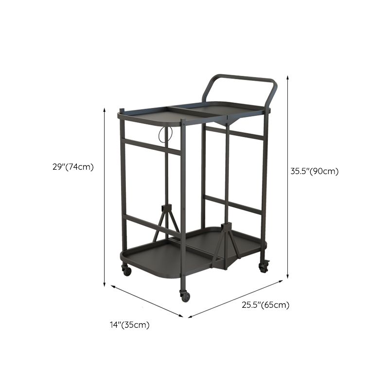 35.43"H Rectangular Prep Table Modern Style Metal Folding Prep Table