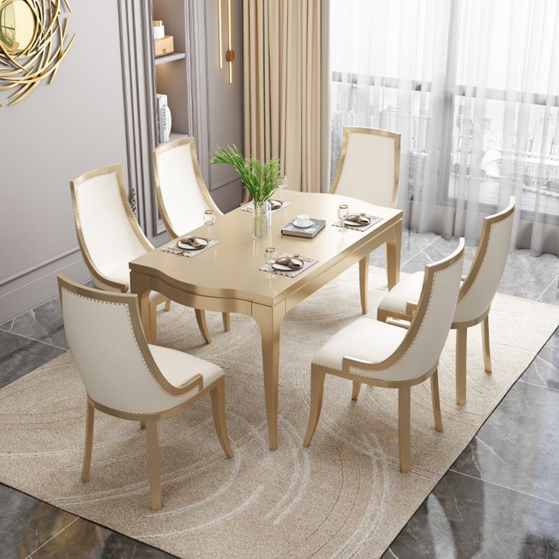 Mid-Century Modern Furniture 1/2/5/7 Pieces Round Solid Wood Dining Set in Brown