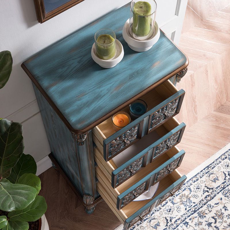 American Traditional Style Storage Chest Vertical Wood Dresser with Multi Drawers