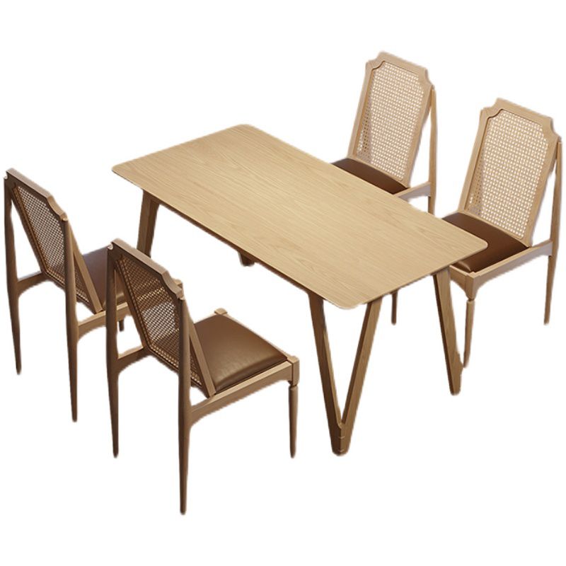 Modern 1/2/3/5/9 Pieces Dining Set Wood Dining Furniture Set in Natural