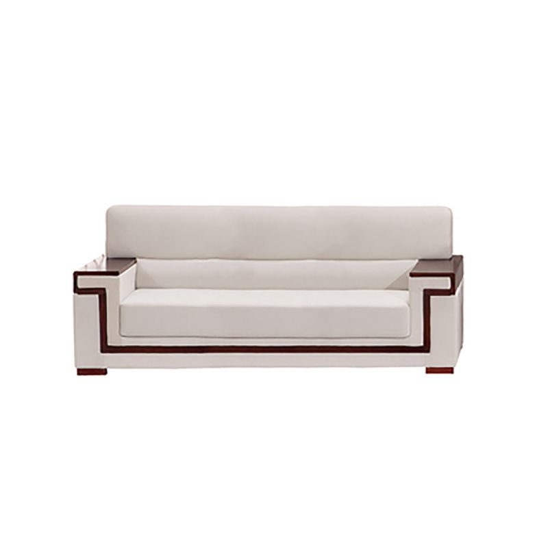 Weißes zeitgenössisches Quadratarm Standard -Sofa für Wohnzimmer, Bonusraum