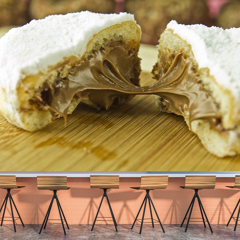 Customized Dessert Mural Wallpaper Commerce Shop Decoration, Mildew Resistant