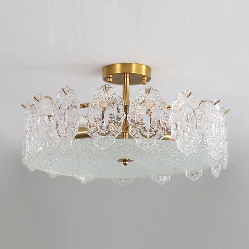 Modern Ceiling Light Household Glass Flush Mount Light Fixture for Bedroom
