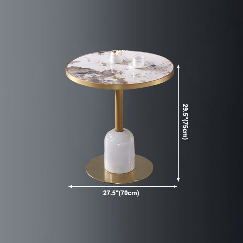 Metal Traditional Luxury Dining Table Sintered Stone Dining Table with Pedestal