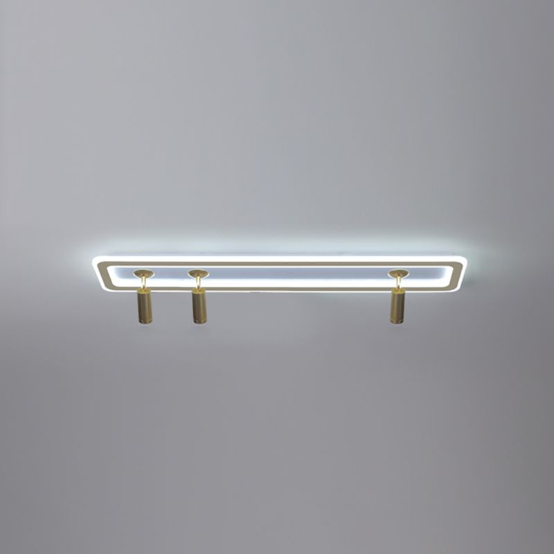 Metal Square Flush Ceiling Light Modern Multi-Lights Flush Ceiling Light Fixtures in Gold