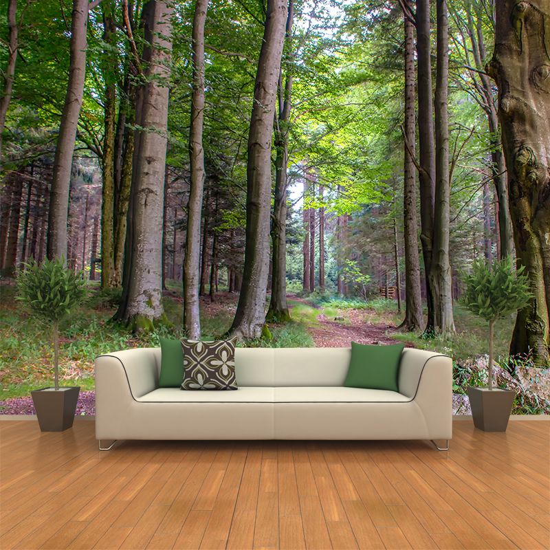 Contemporary Moisture Resistant Forest Mural Wall Covering for Living Room