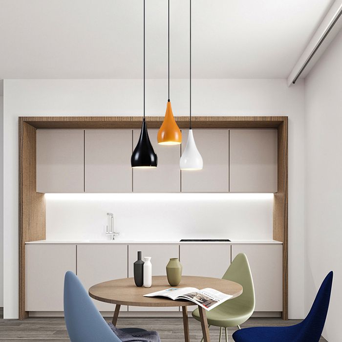 Lámpara colgante de 3 cabezas lágrimas modernas con estilo de techo metálico múltiple elegante para mesa de comedor