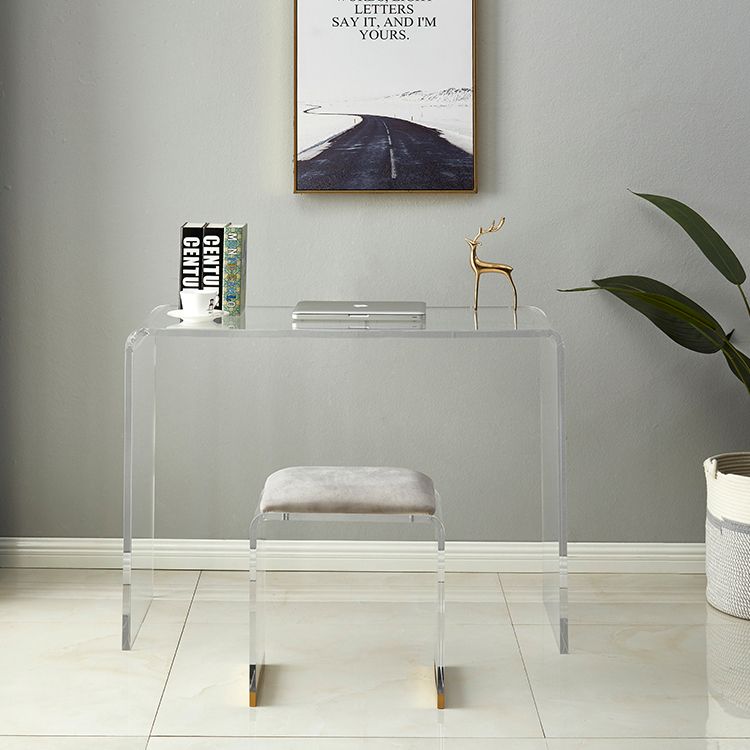 Contemporary Acrylic Writing Desk Sled Rectangular Office Desk for Home