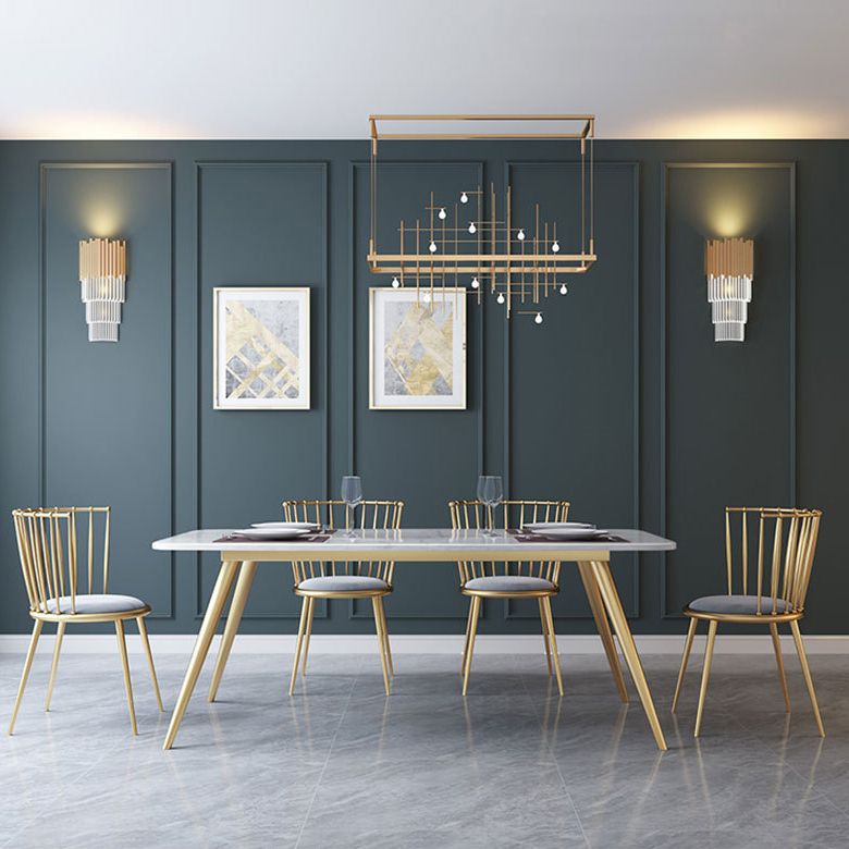 Glam Style Rectangle Dining Set 1/5/6 Pieces Dining Set for Dining Areas