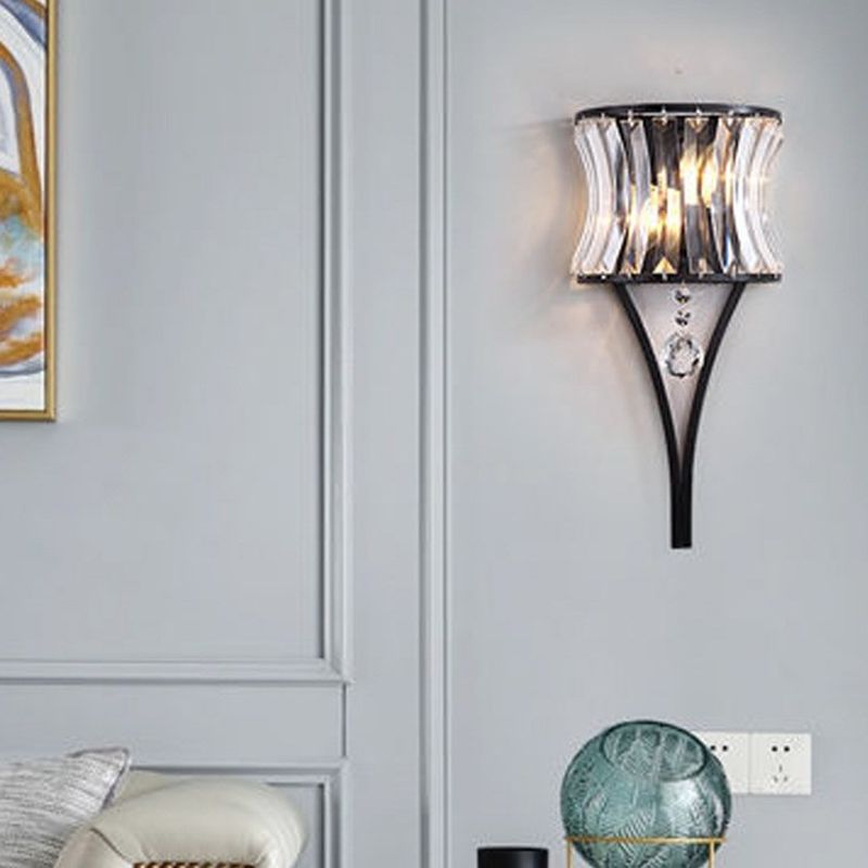 Crystal Geometry Shape Wall Lights Modern Style 2 Light Wall Sconce for Dining Room