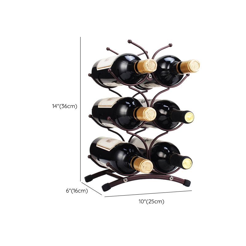 Glam Style Tabletop Wine Rack Metal Wine Bottle Rack for Kitchen