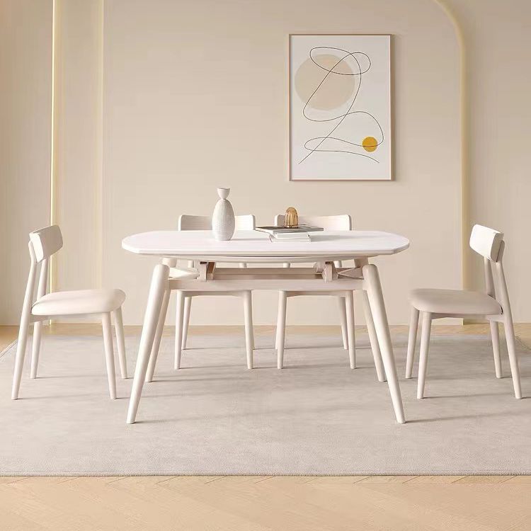 Modern 1/5/7/9 Pieces Furniture Sintered Stone Dining Set in White