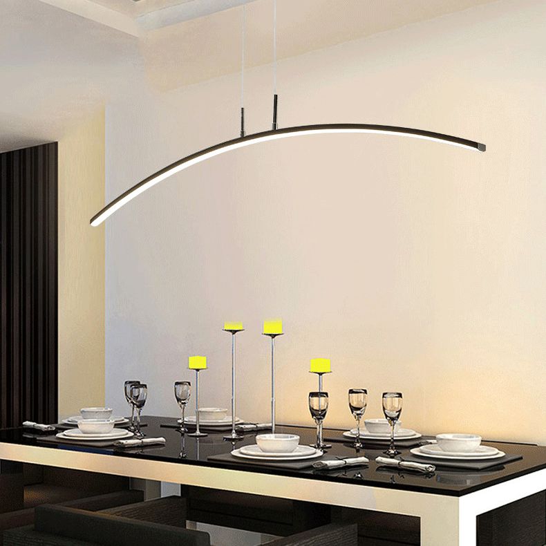 1 Leichte lineare Inselbeleuchtung moderne Anhängerbeleuchtung Metal Island Lighting