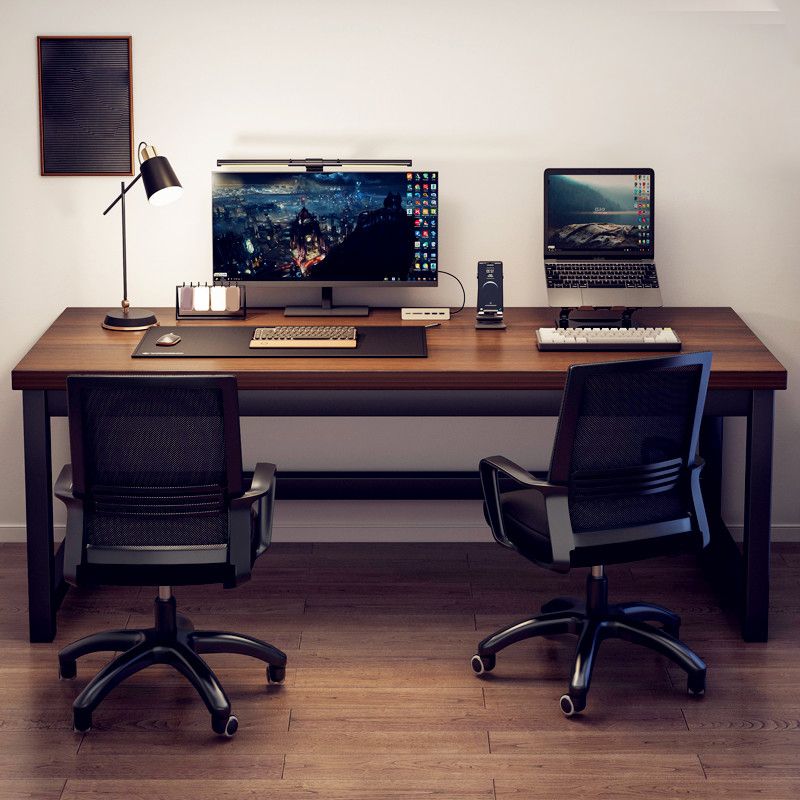 Wooden Industrial Gaming Desk Antique Finish Computer Desk with Metal
