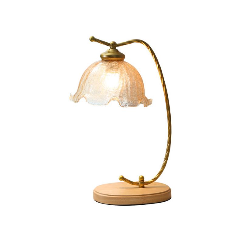 Lampe de nuit de forme de fleur en verre moderne 1 lampe de nuit légère en or