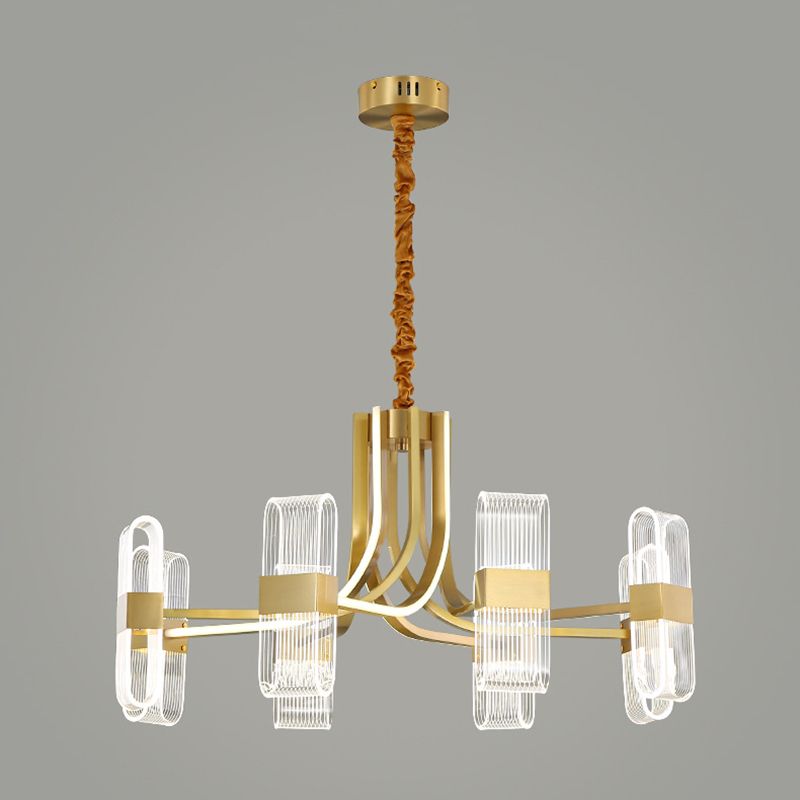 Gold Metal Hanging Pendant Lights Contemporary Sputnik Hanging Lamps for Living Room