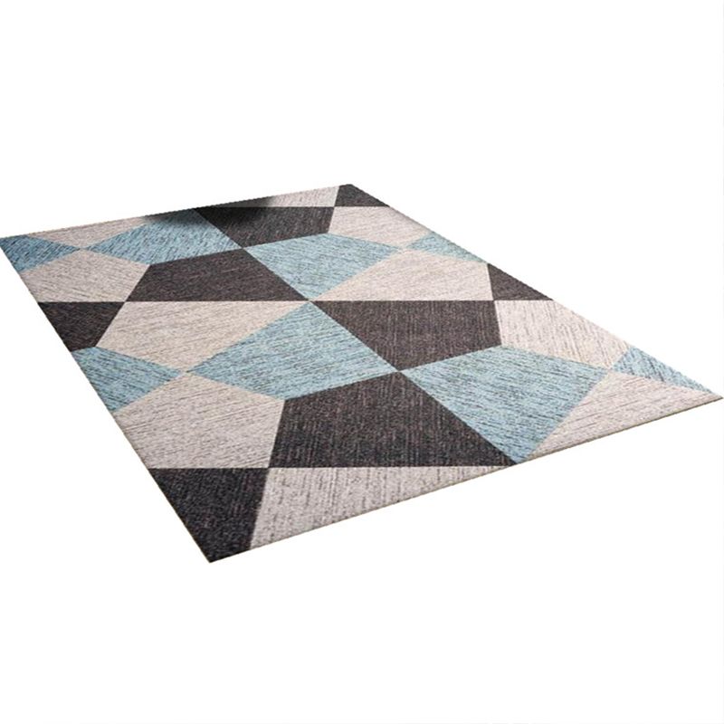Modern Home Decoration Rug Multi Colored Geometric Print Area Carpet Polyster Anti-Slip Pet Friendly Rug