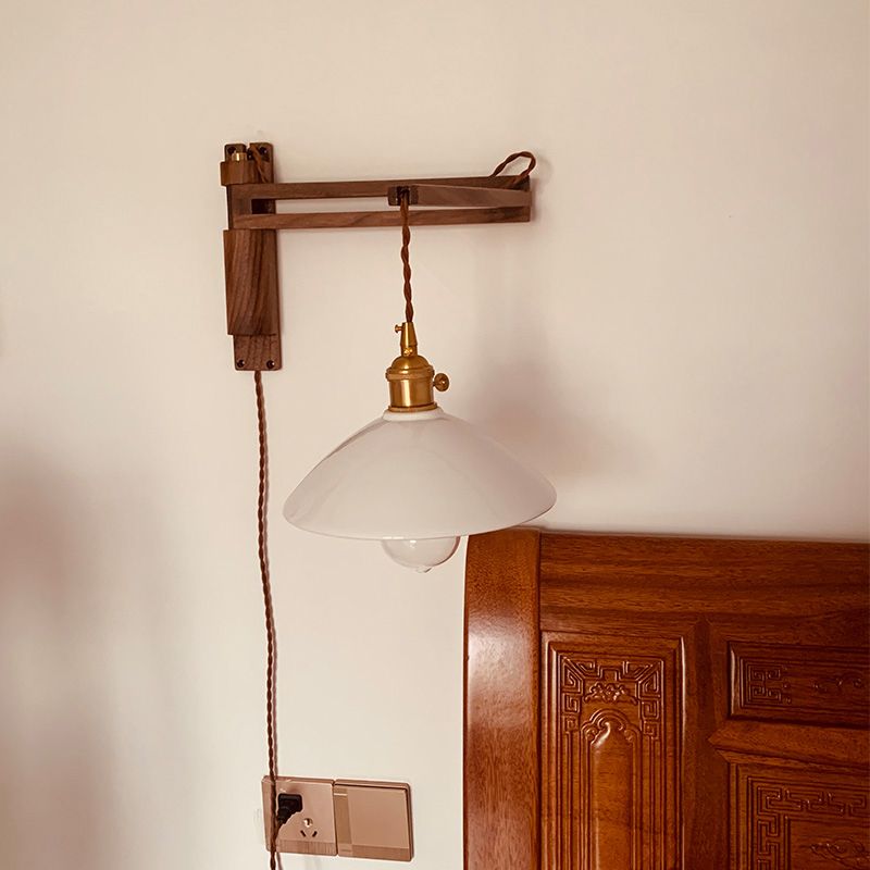 Éclairage de paroi de bras réglables en bois 1 luminaire mural d'éclairage luminaire