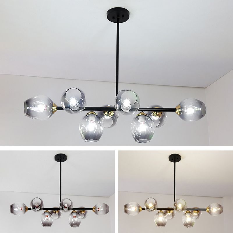 Shaded Dinning Room Chandelier Light Fixture Glass Simplicity Pendant Light Fixture